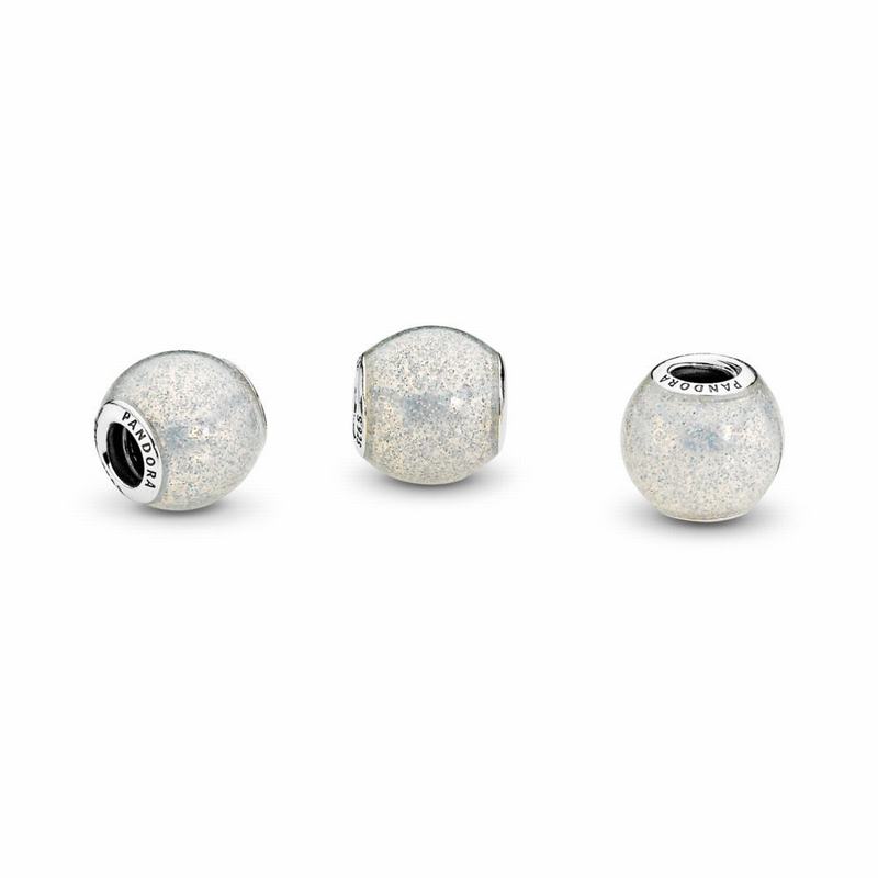 Pandora Glitter Ball Charm Ireland - Sterling Silver/Enamel/White - 712836PUI